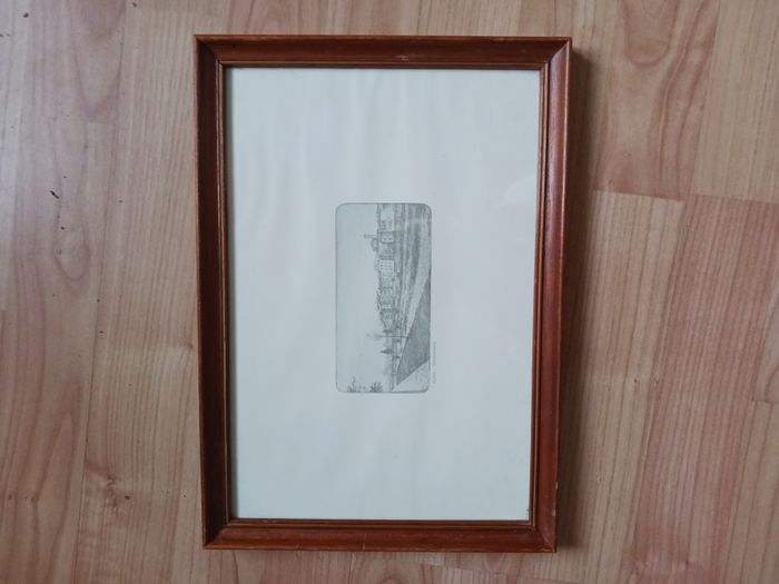 tableau cadre bois marron clair Parma Oltretorrente 24 x 34 cm