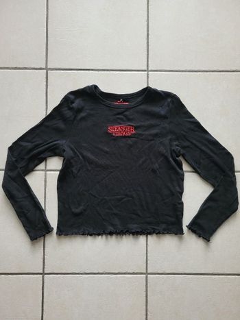 Tee-shirt manche longue noir Stranger Things