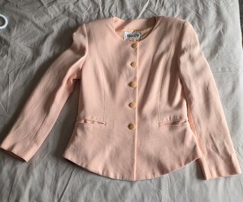 Electre Veste Blazer Acétate Viscose Rose Poudré Bon État Taille 40