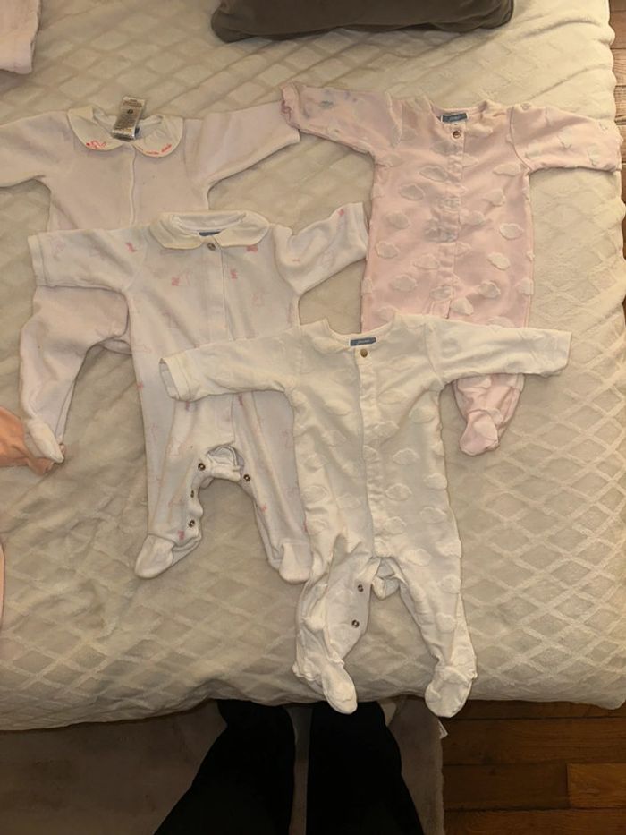 Lot de 3 pyjamas jacadi filles 3 mois - photo numéro 3