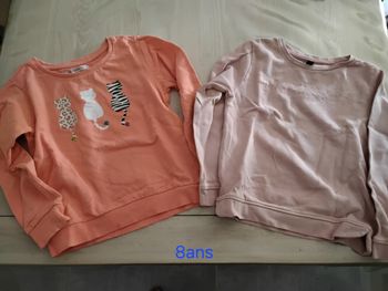 Lot de 2 sweats 8ans