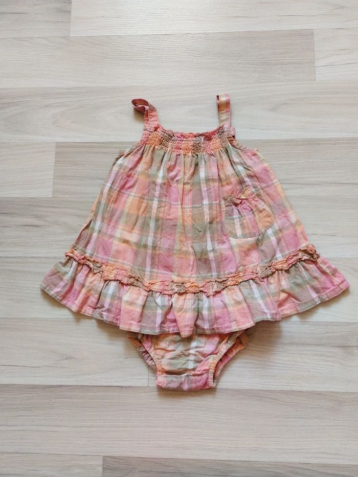 Robe à bretelles + bloomer 6 mois