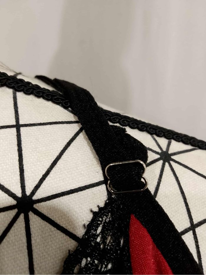 Robe nuisette sexy grande taille noire et rouge – dentelle contrastée avec string assorti 💋 - photo numéro 8