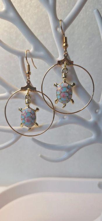 Boucles d’oreilles tortues anneau