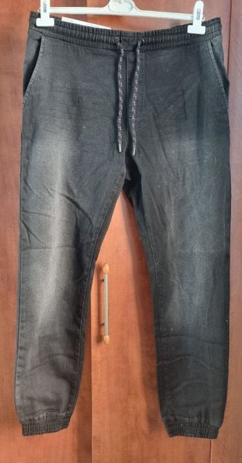 Pantalon jogger noir gris avec effet délavé taille 46 mixte