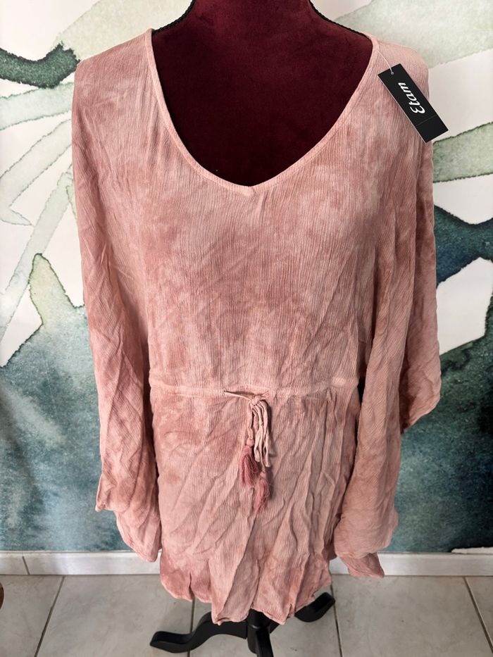 Robe tunique de plage rose Etam neuf