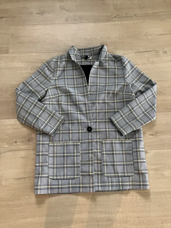 Veste blazer long à carreaux H&M taille M divided