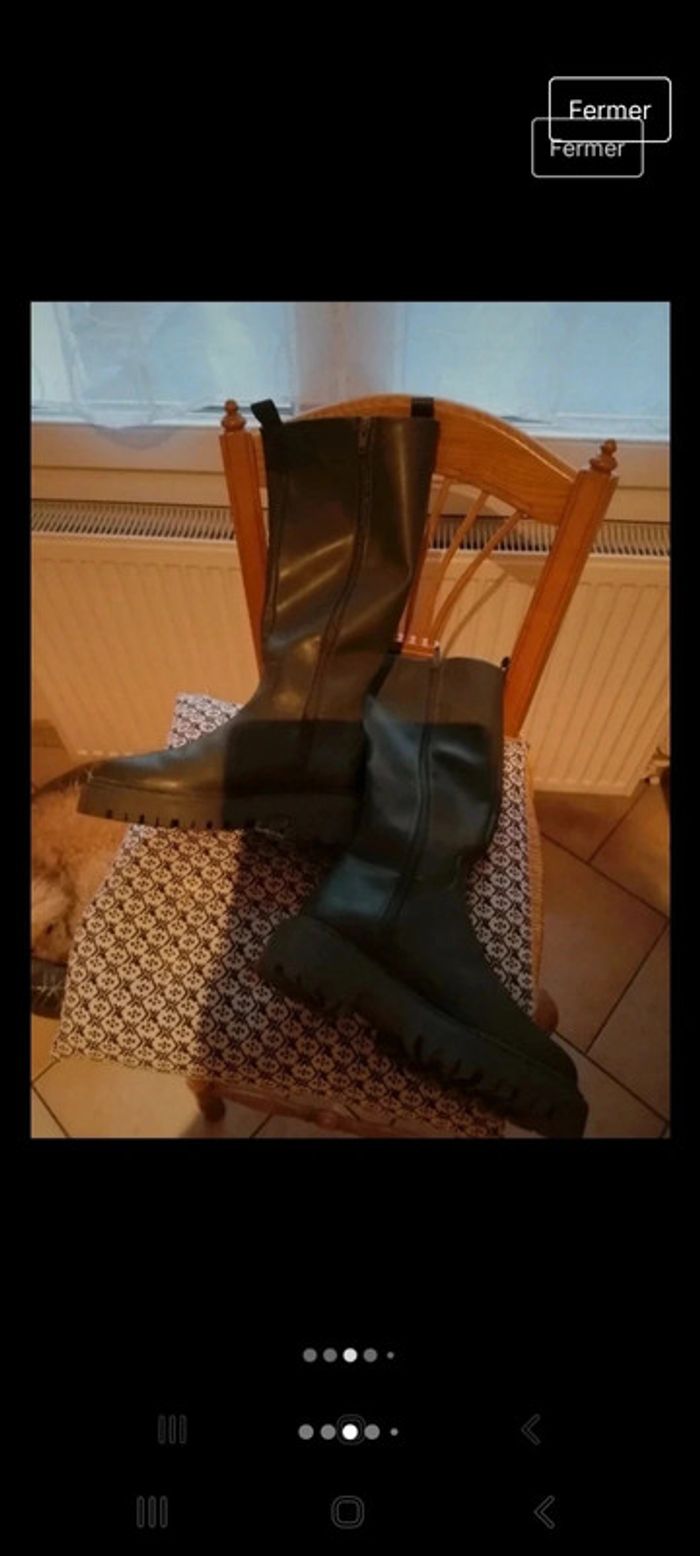 Bottes à grosses semelles kaki - photo numéro 3