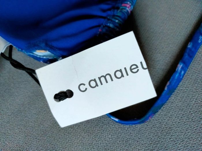 Haut de bikini Camaïeu – Bleu à motifs – Taille 40 - photo numéro 3