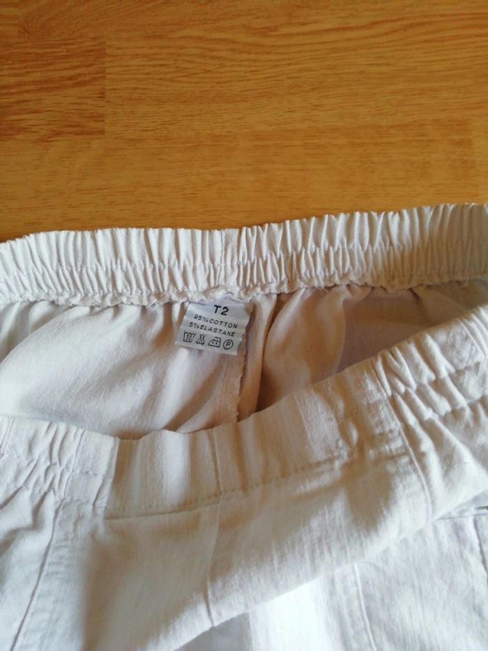 Pantacourt femme blanc - photo numéro 3