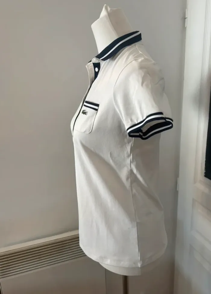 Lacoste, polo, t-shirt, haut blanc, femme, taille S/36 - photo numéro 2