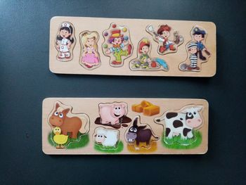 Lot de 2 jeu puzzles en bois