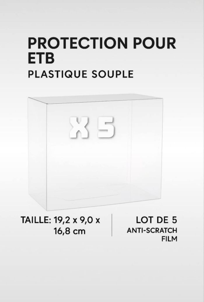 Pokémon Protections souples transparentes pour ETB Pokemon – Lot de 5 coffrets dresseur d'élite