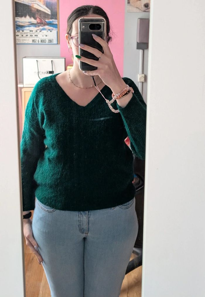 Pull court avec laine et alpaga