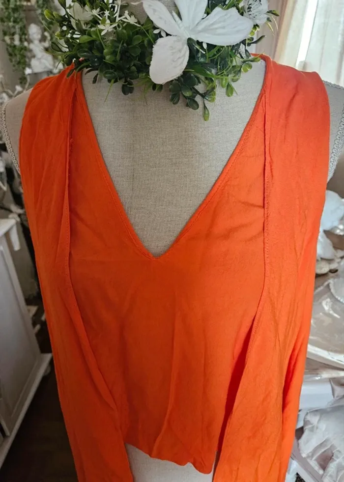 Tunique asymétrique orange Zara Taille M Neuve - photo numéro 3