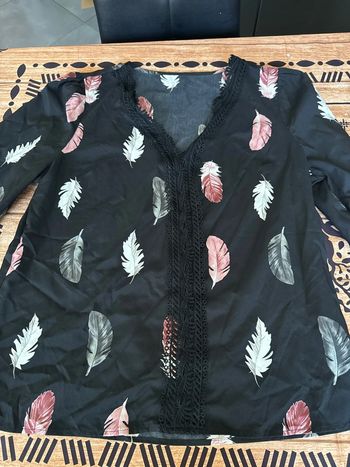 Tunique manches longues à plumes