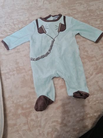 Pyjama 1 mois très bon etat bleu turquoise