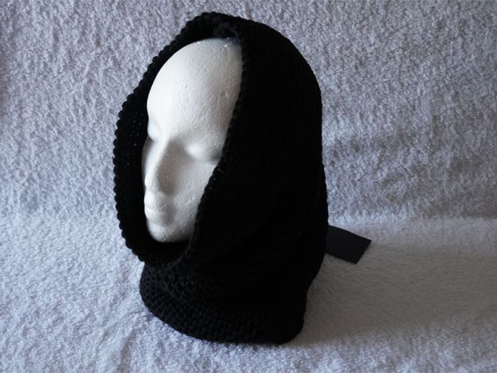 Snood ou Tour de cou en lainage noir neuf pour Femme - photo numéro 2