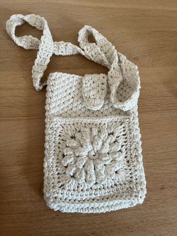 Sac bandoulière crochet écru