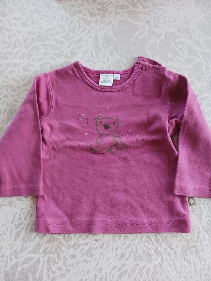 Lot 3 t shirt ml 6 mois fille - photo numéro 3