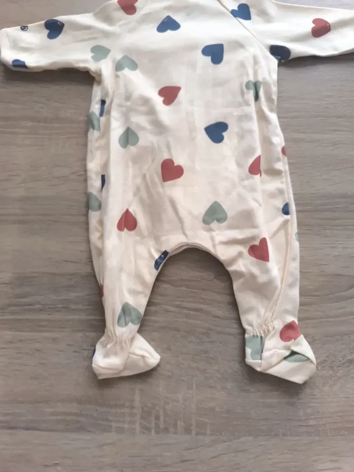 Pyjama léger neuf coeurs multicolore Petit bateau 1 mois unisexe - photo numéro 11