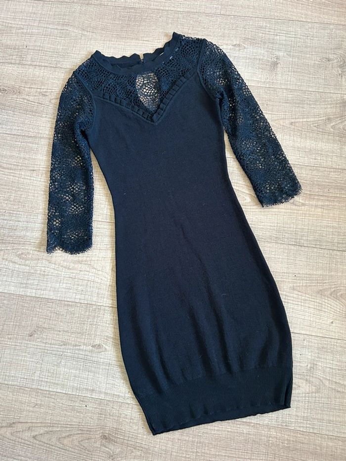 Robe pull noire avec dentelle Morgan taille S jamais portée - photo numéro 11