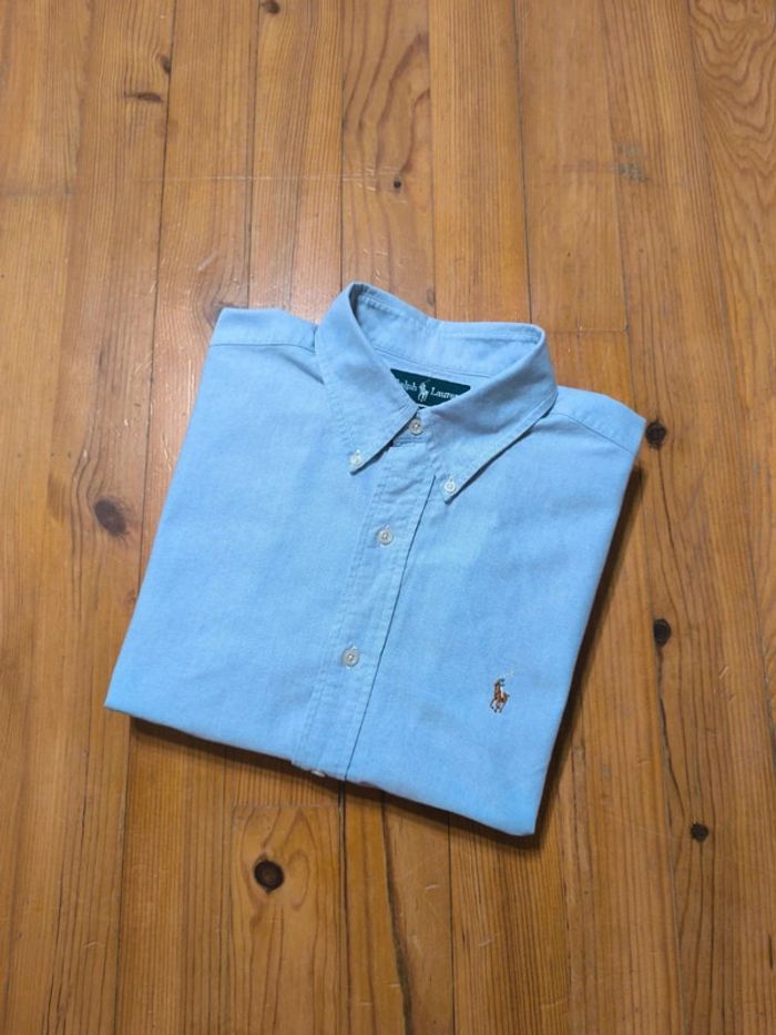 Chemise manches longues - Ralph Lauren - Yarmouth - Logo brodé premium - Bleu - Taille XL - photo numéro 2