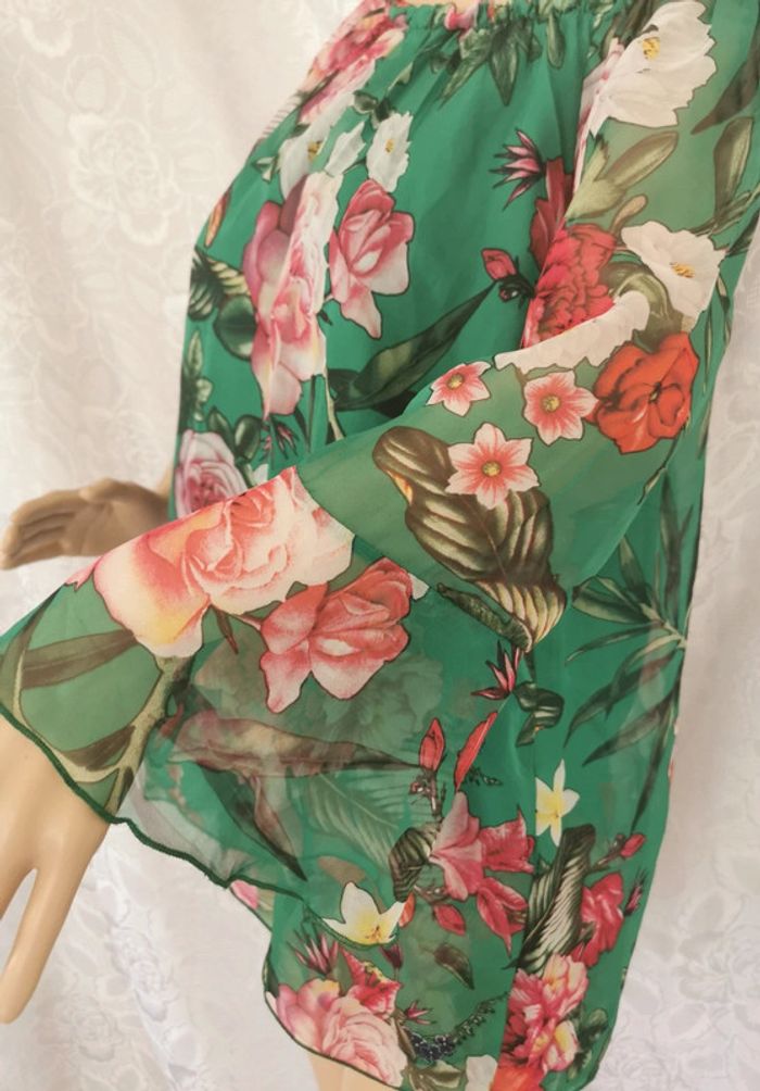 Blouse verte. Imprimé floral. Taille 40. Viventy - photo numéro 5