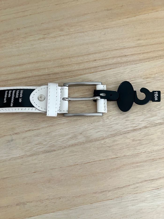 Ceinture en cuir blanc taille 115 cm - photo numéro 3