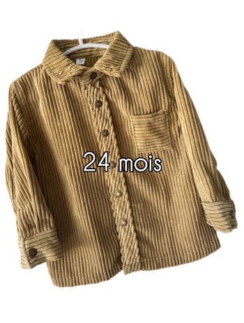 Chemise matelassé moutarde bébé garçon 24 mois