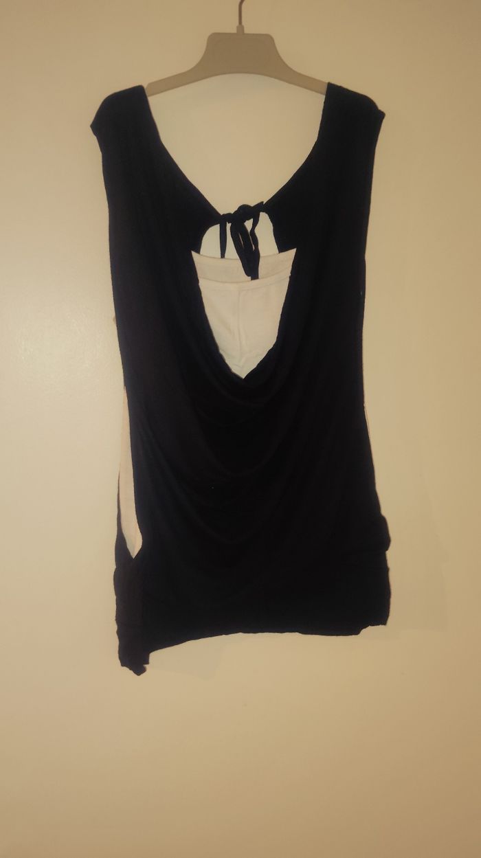 Debardeur 2 en 1 noir et blanc taille 36/38 - photo numéro 2