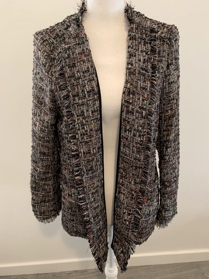Blazer en tweed multicolore et argenté T42 XL