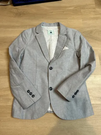 Veste de costume 9 ans Sergent Major gris bleu