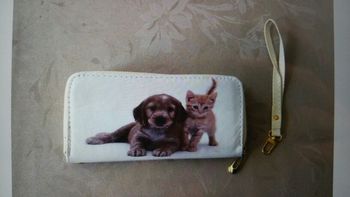 Portefeuille avec lanière motif chien/chat Neuf