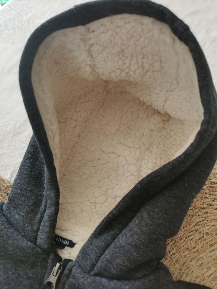 Veste / gilet chaud avec capuche, gris, kiabi, 8 ans, garçon, neuve - photo numéro 7