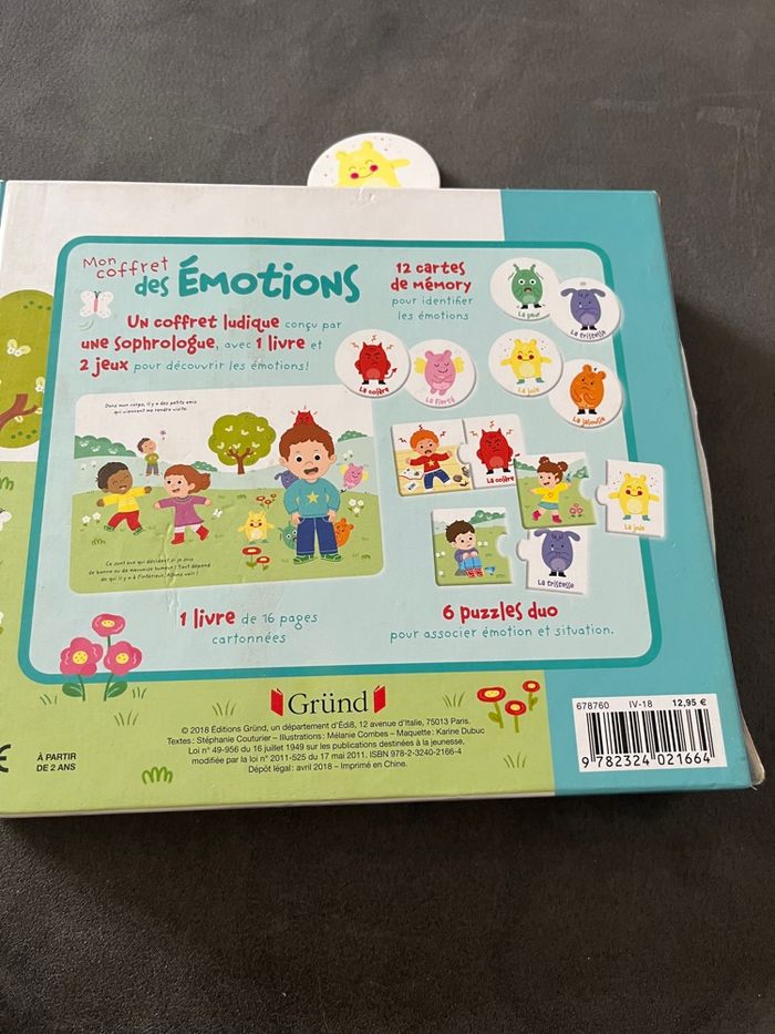 Jeu mon coffret des émotions grund livre memory puzzle - photo numéro 4