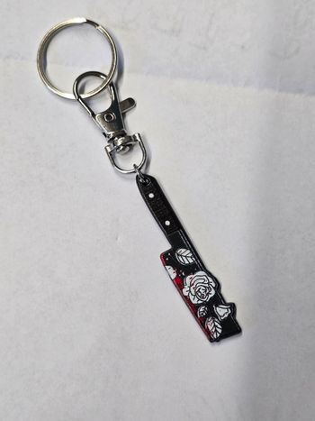 Porte clés couteau avec fleurs