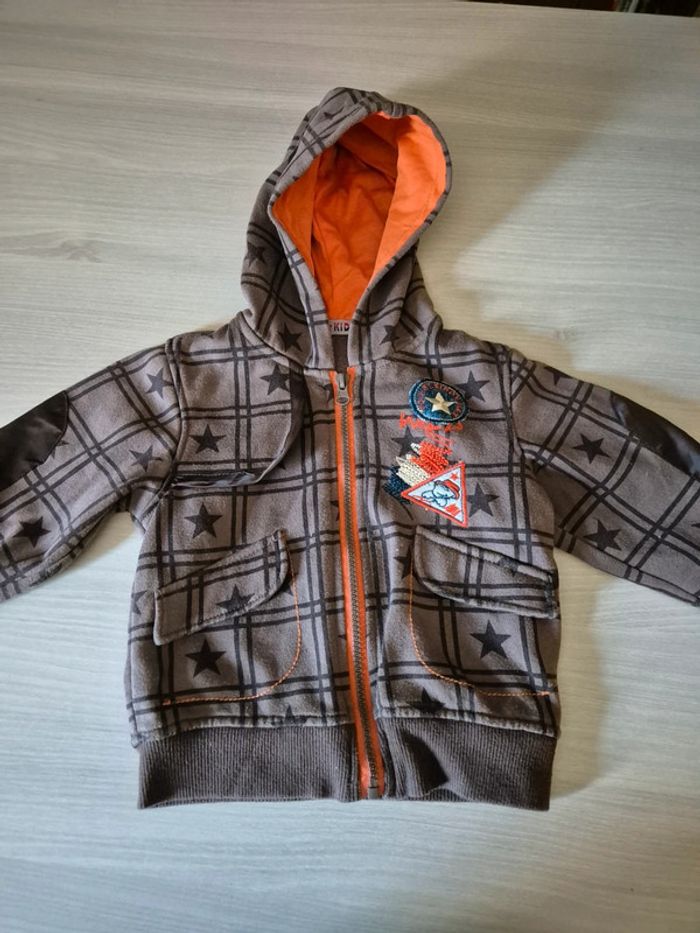 Veste zippé marron pour garçon 24 mois