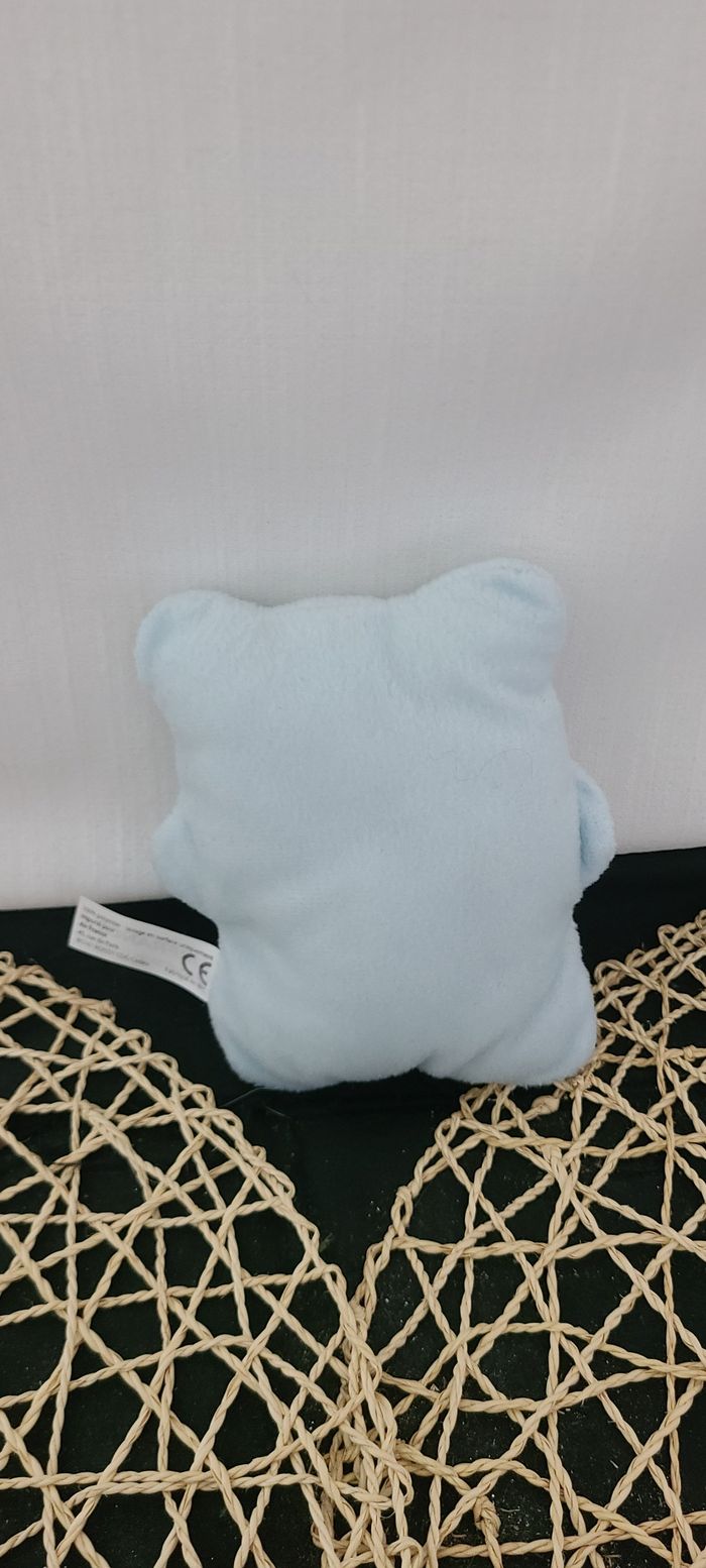Doudou semi plat ours AIR FRANCE bleu grelot 16 cm - photo numéro 2