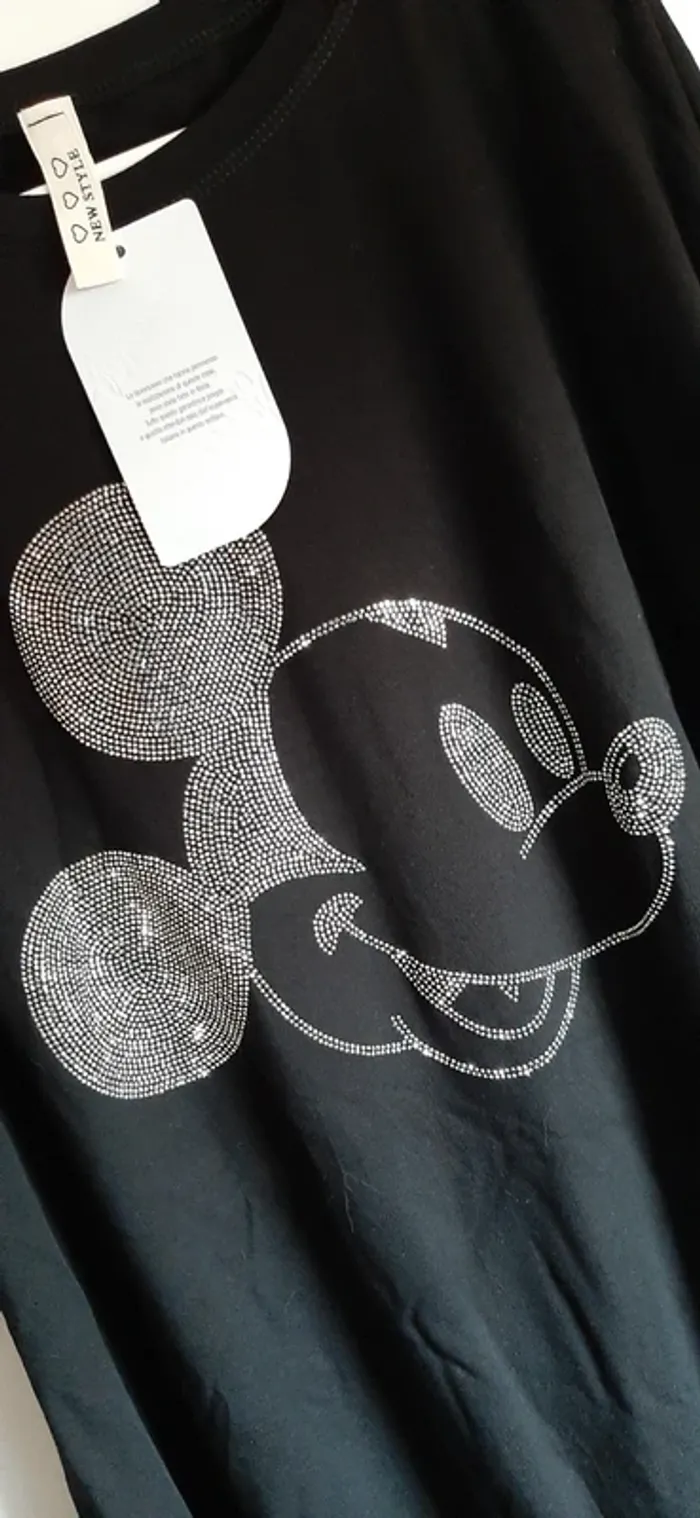 Tee-shirt tête Mickey sequins qualité + - photo numéro 4