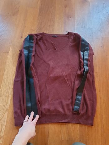 Pull ikks empiècements cuir