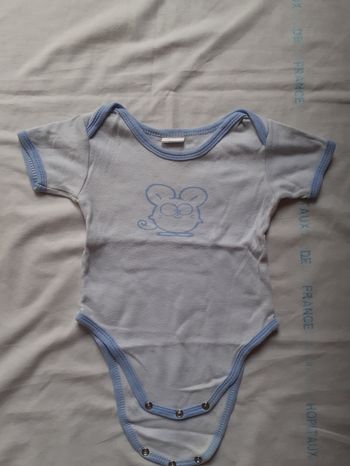 Body manches courtes bleu motif souris bleue