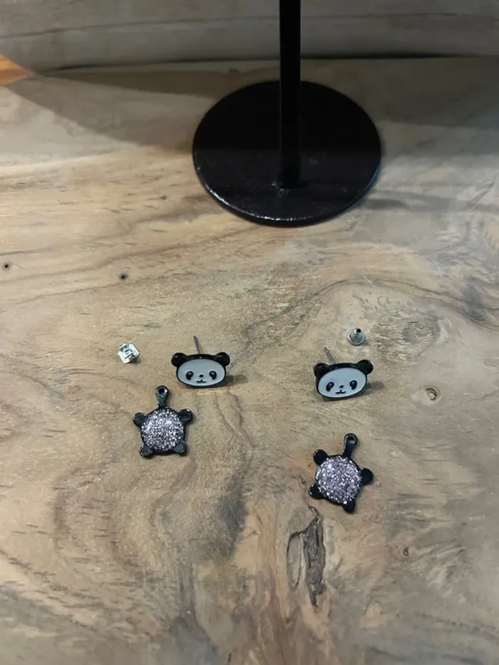 Boucles d’oreilles panda - photo numéro 6