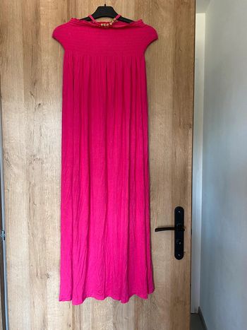Robe longue rose