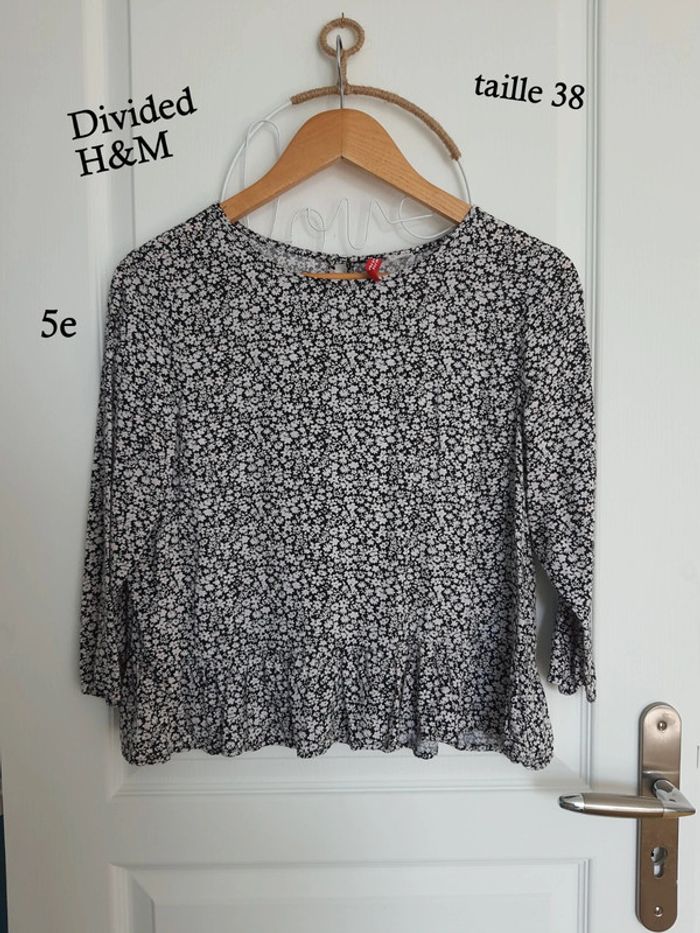 Blouse manche 3/4 h&m divided taille 38