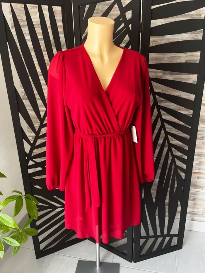Petite robe rouge manches longues - photo numéro 4