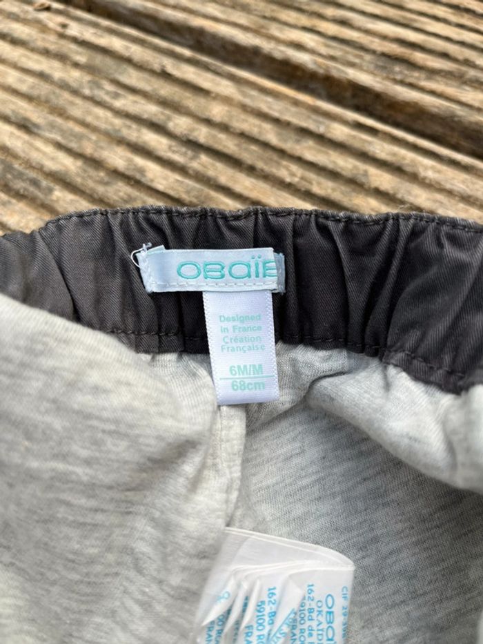Pantalon avec doublure bébé garçon Obaibi taille 6 mois / 68 cm - photo numéro 3