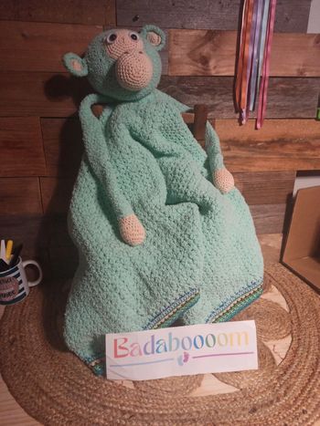 peluche plaid singe tricot fait main tbe