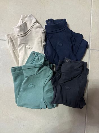 Lot 4 pulls col roulé bébé garçon 18 mois