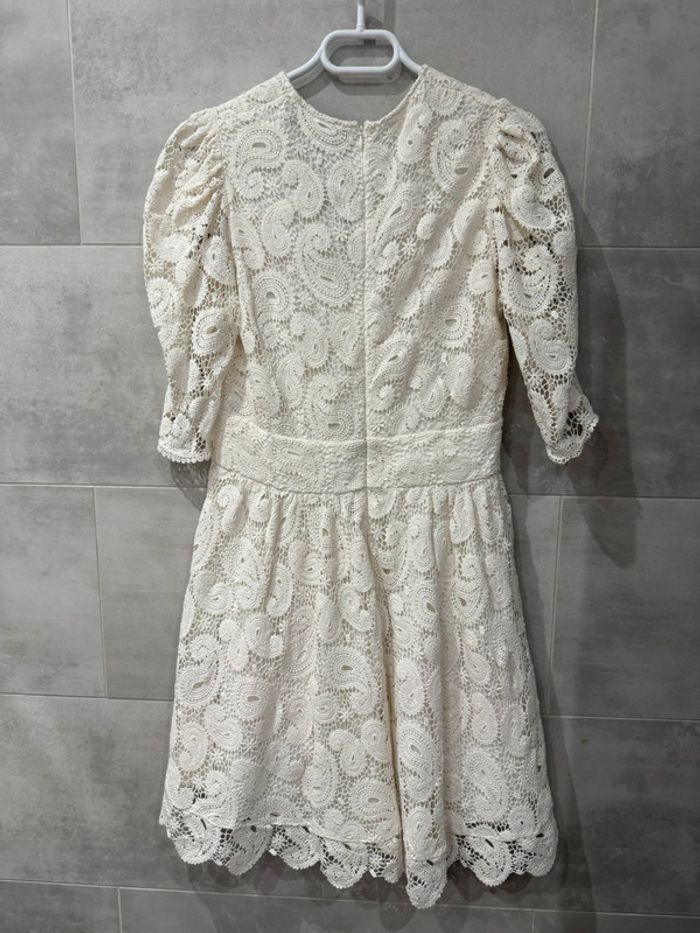 Robe courte dentelle écru the kooples - photo numéro 2